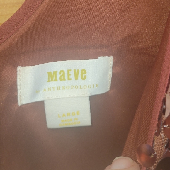 Anthropologie Maeve Shiny Shimmer Royal Copper sequin Jumpsuit Large - Picture 11 of 15